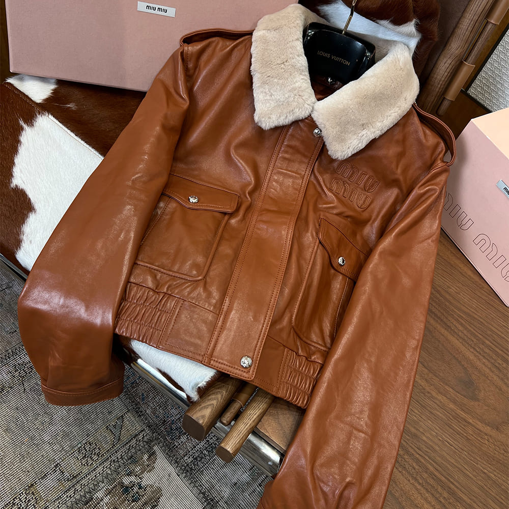 M1um1u UNISEX Genuine Leather COAT(size:S|M|L)