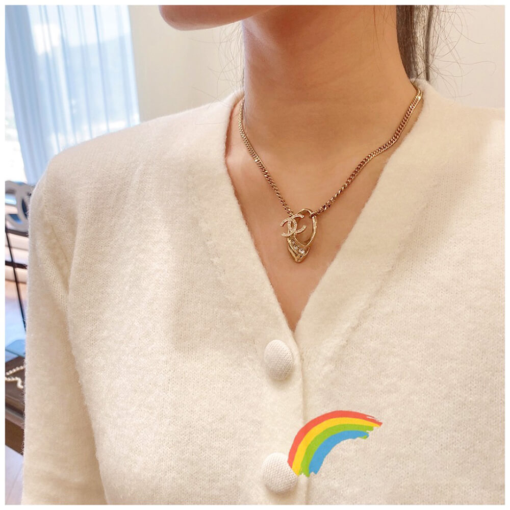 Ch**el Double CC LOGO NECKLACE