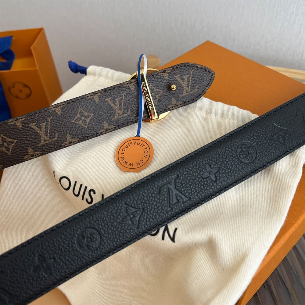 LV Flowergram Round 30mm Reversible Belt