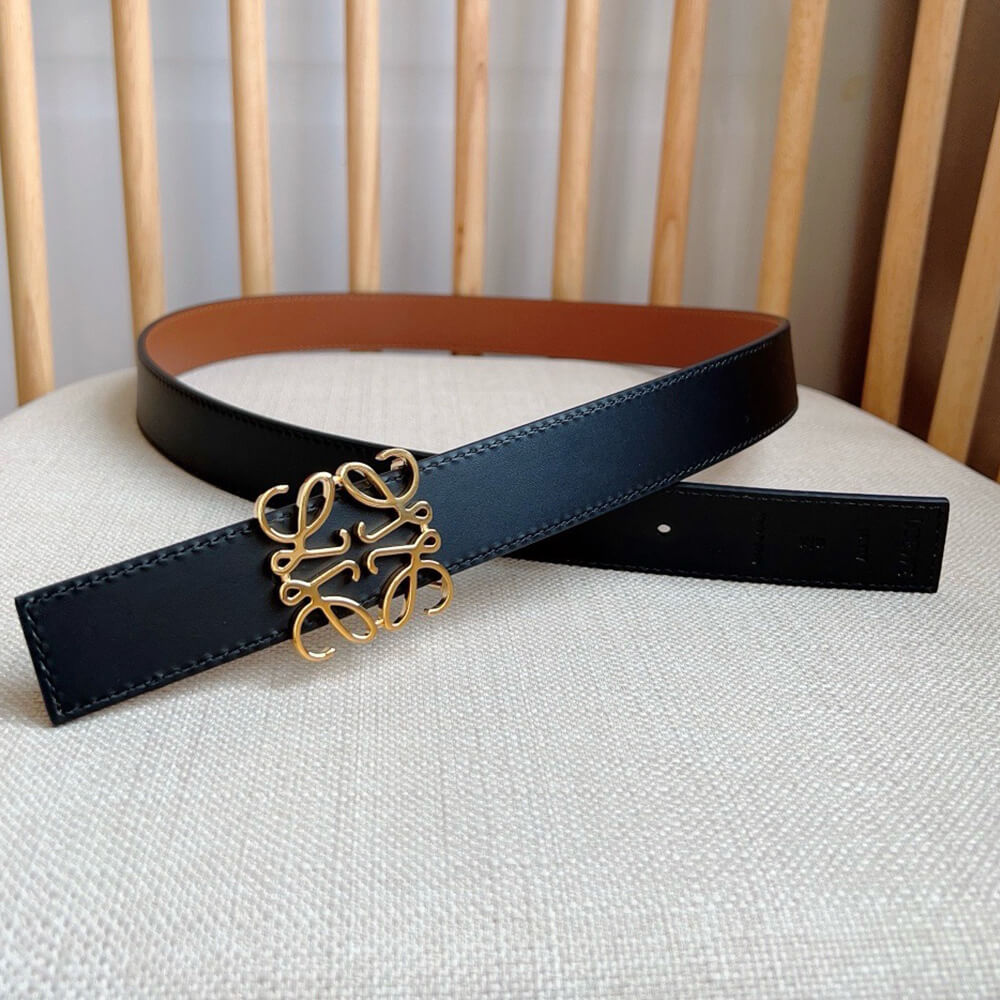 L0ew* Reversible Anagram belt in smooth calfskin 28mm