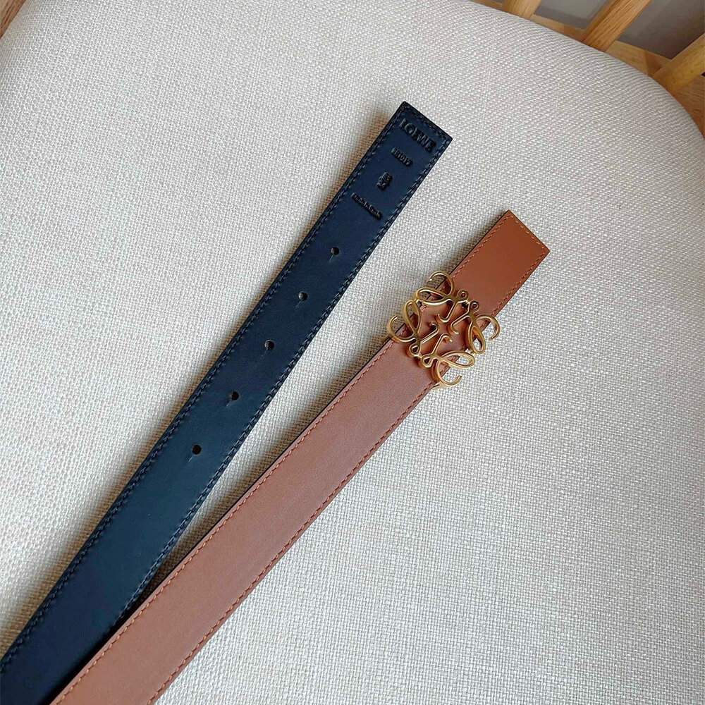 L0ew* Reversible Anagram belt in smooth calfskin 28mm