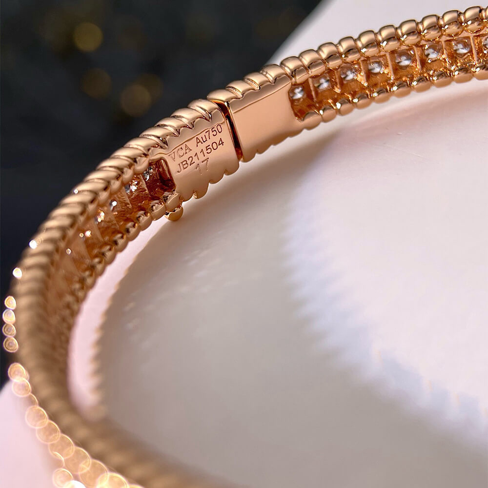 V*n Cl**f & Arpels Perlée D1am0nds bracelet, 1 row, medium model