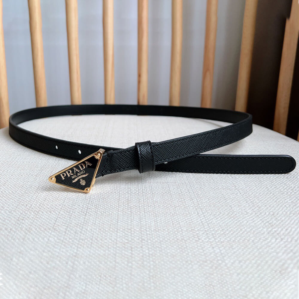 Pra*a Saffiano leather belt