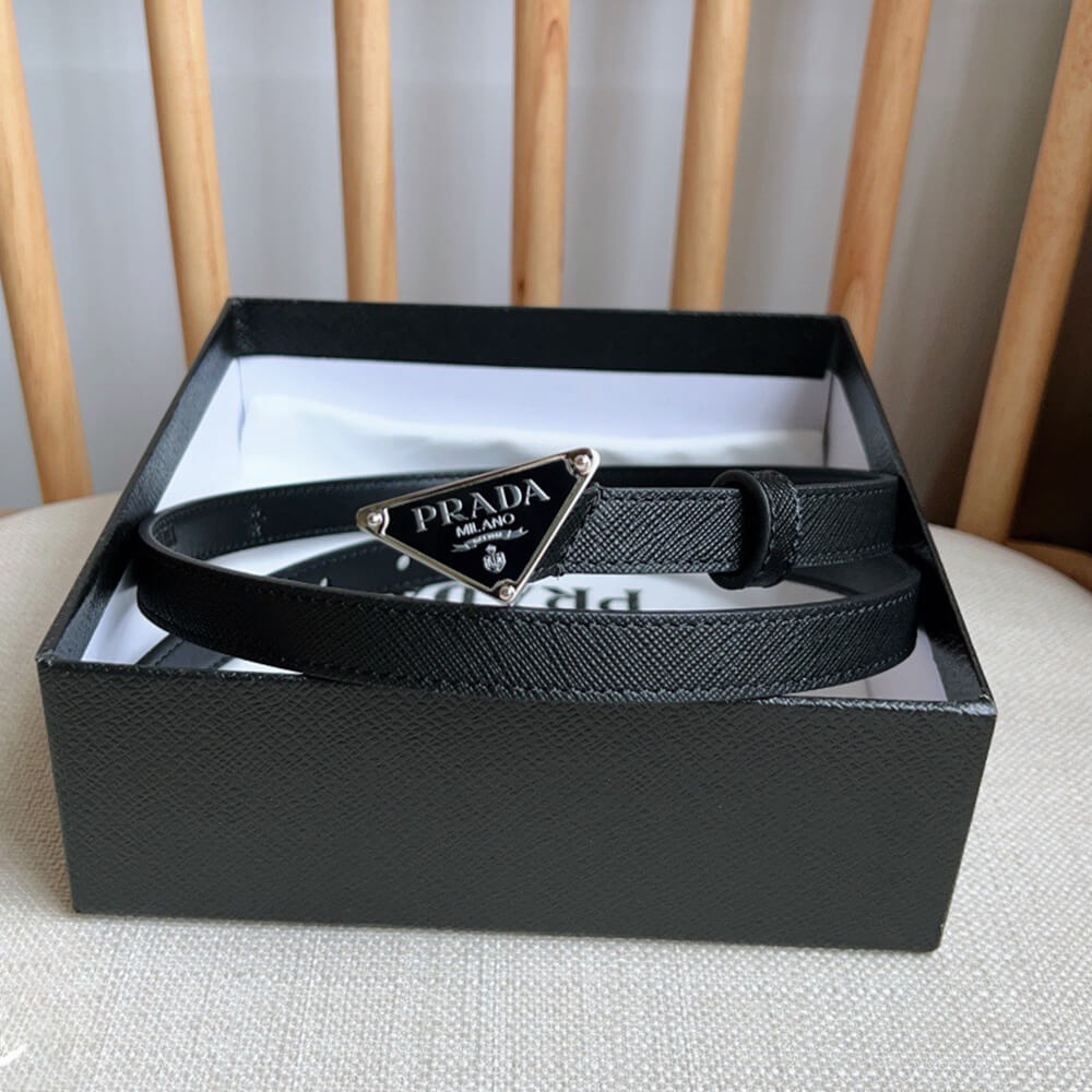 Pra*a Saffiano leather belt