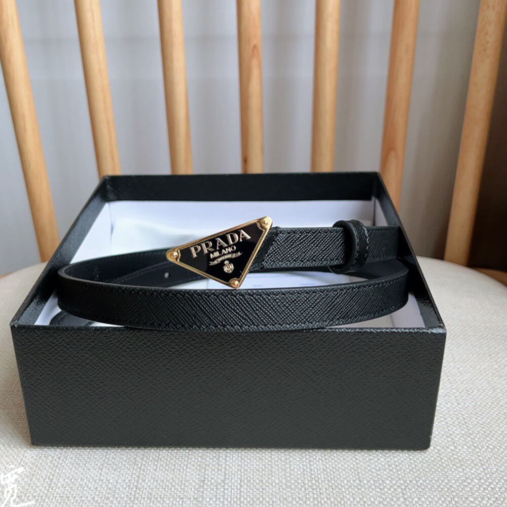 Pra*a Saffiano leather belt