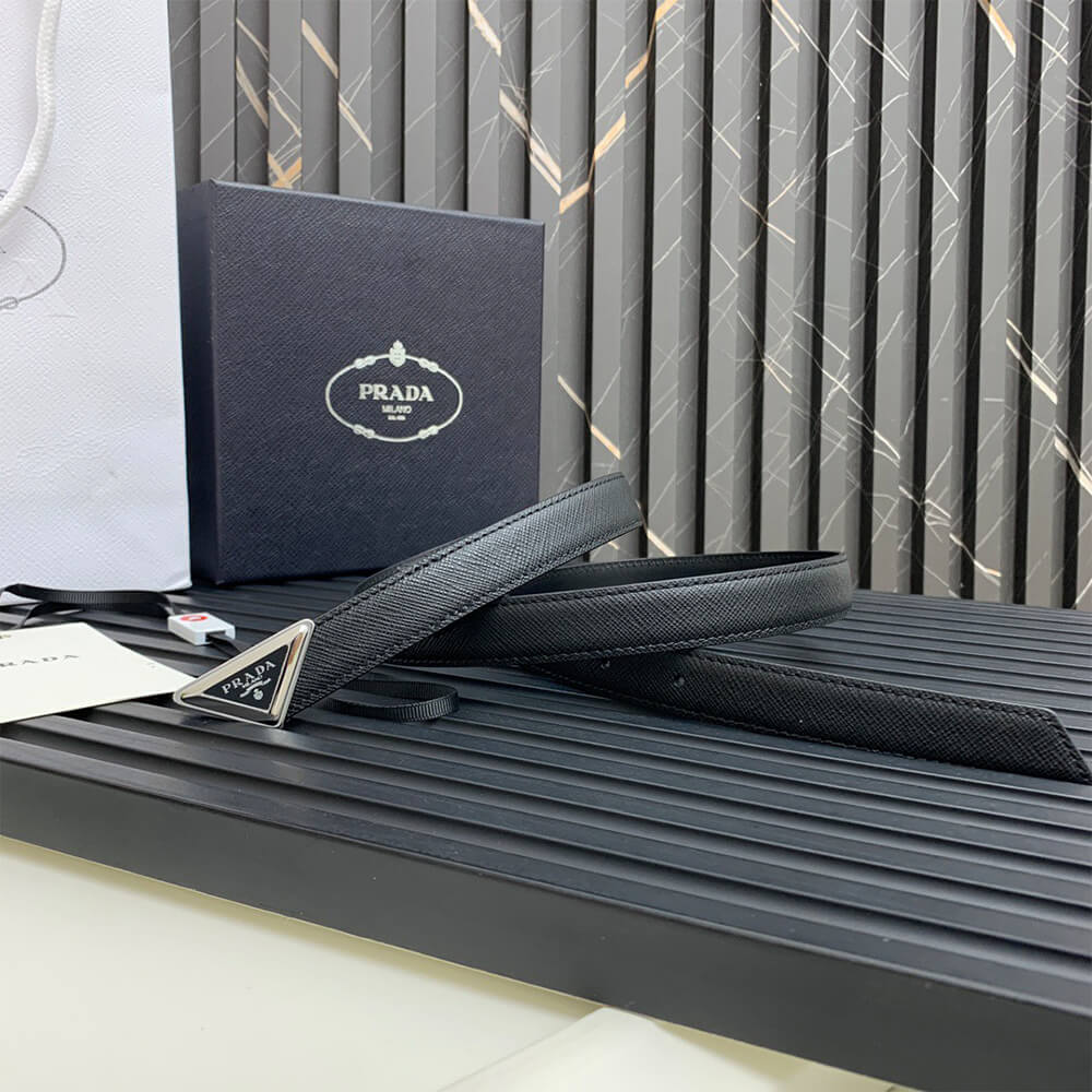 Pra*a Saffiano leather belt