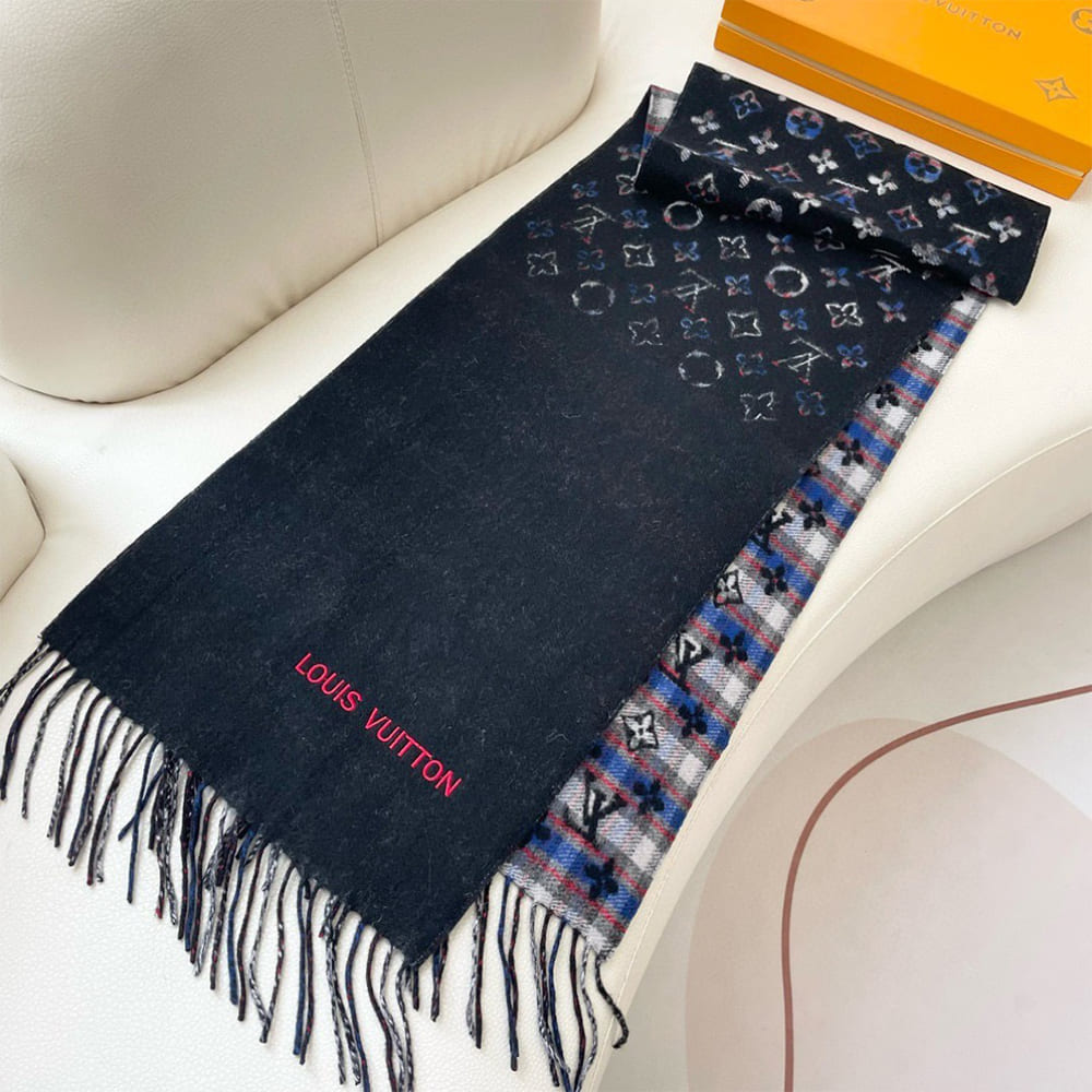 LV Monogram Gradient Tartan City Scarf