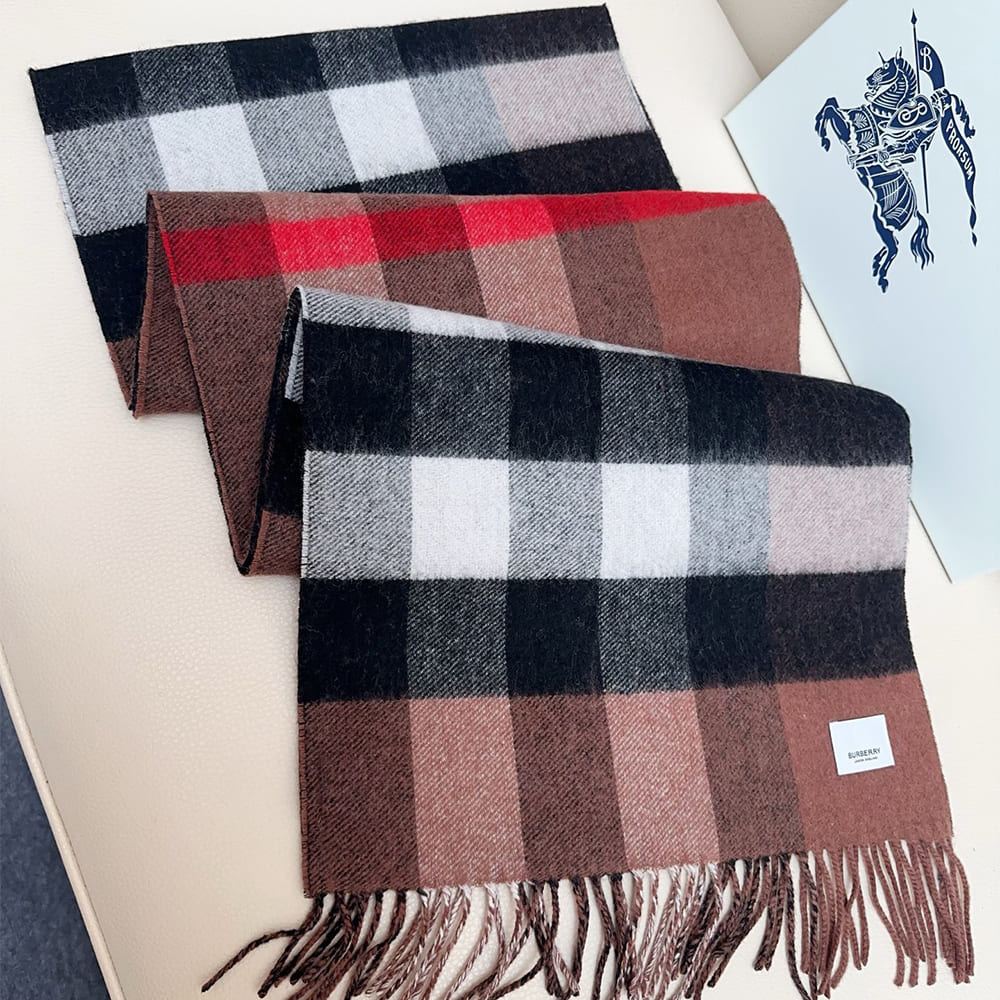 Bv*b*rry Reversible Check And Monogram Cashmere Scarf