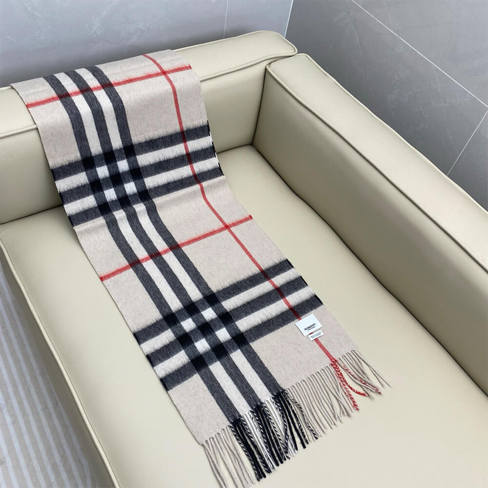Bv*b*rry Check Cashmere Scarf