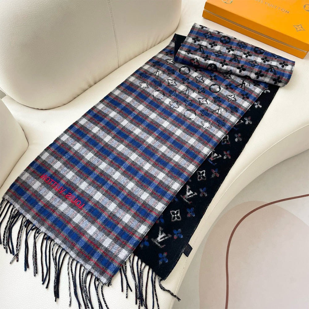 LV Monogram Gradient Tartan City Scarf