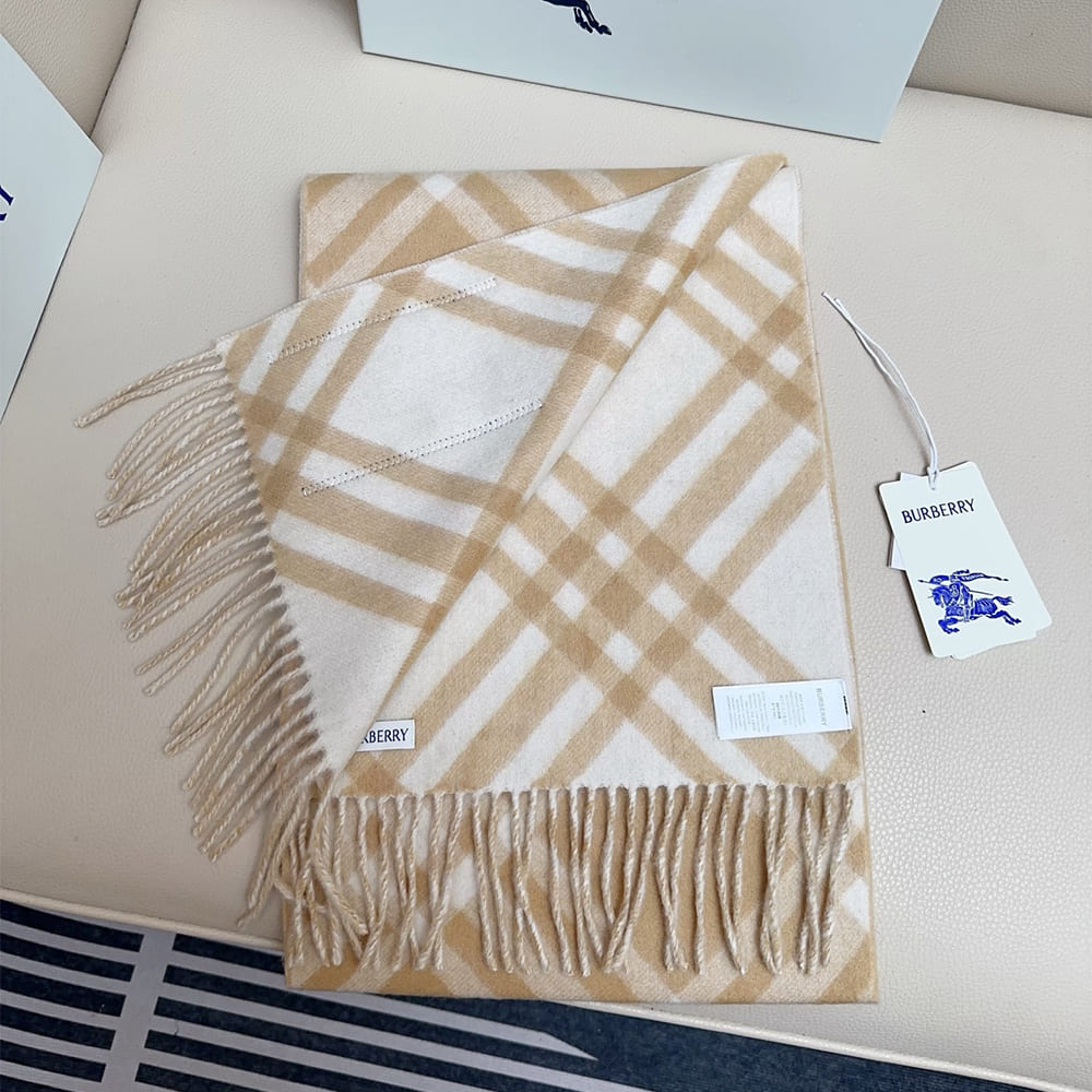 Bv*b*rry Check Cashmere Scarf