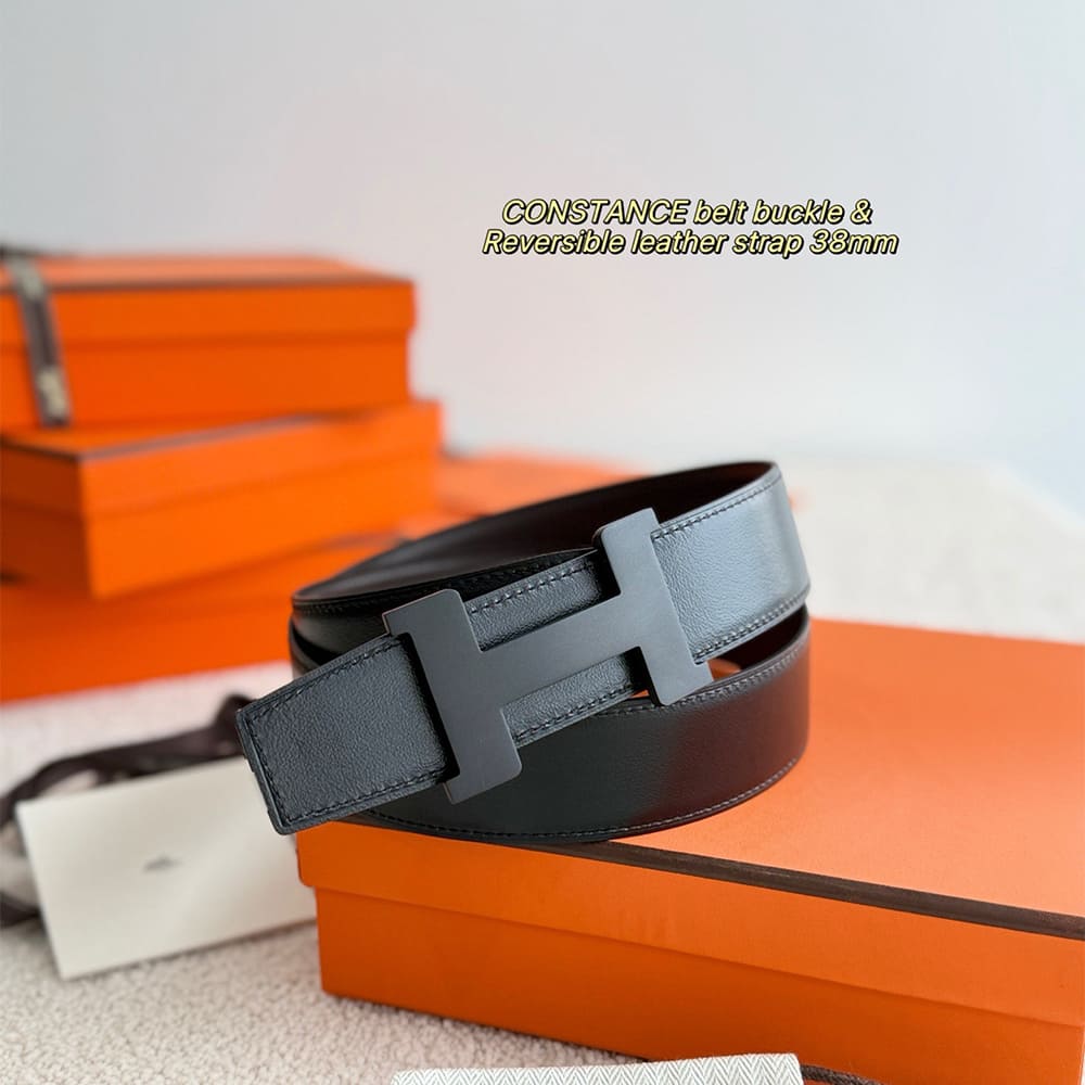 H**me5 Constance belt buckle & Reversible leather strap 38 mm