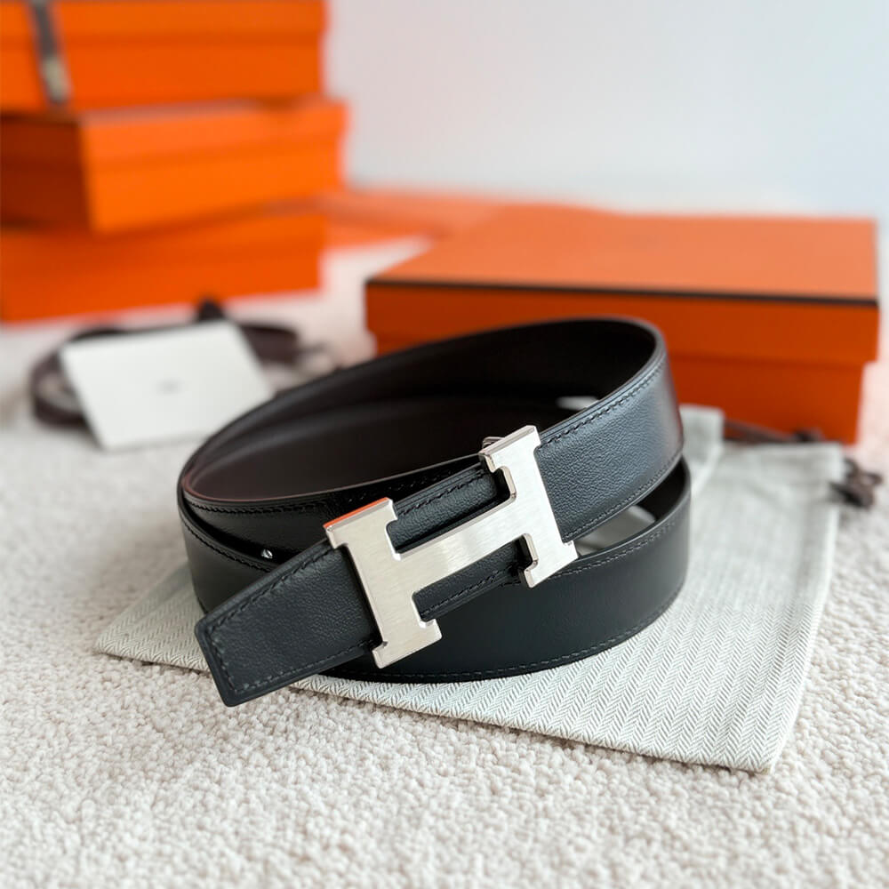 H**me5 H belt buckle & Reversible leather strap 32 mm