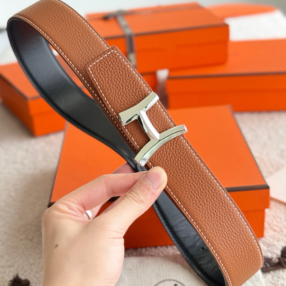 H**me5 Fibbia da cintura Script & Pelle reversibile per cintura 38 mm