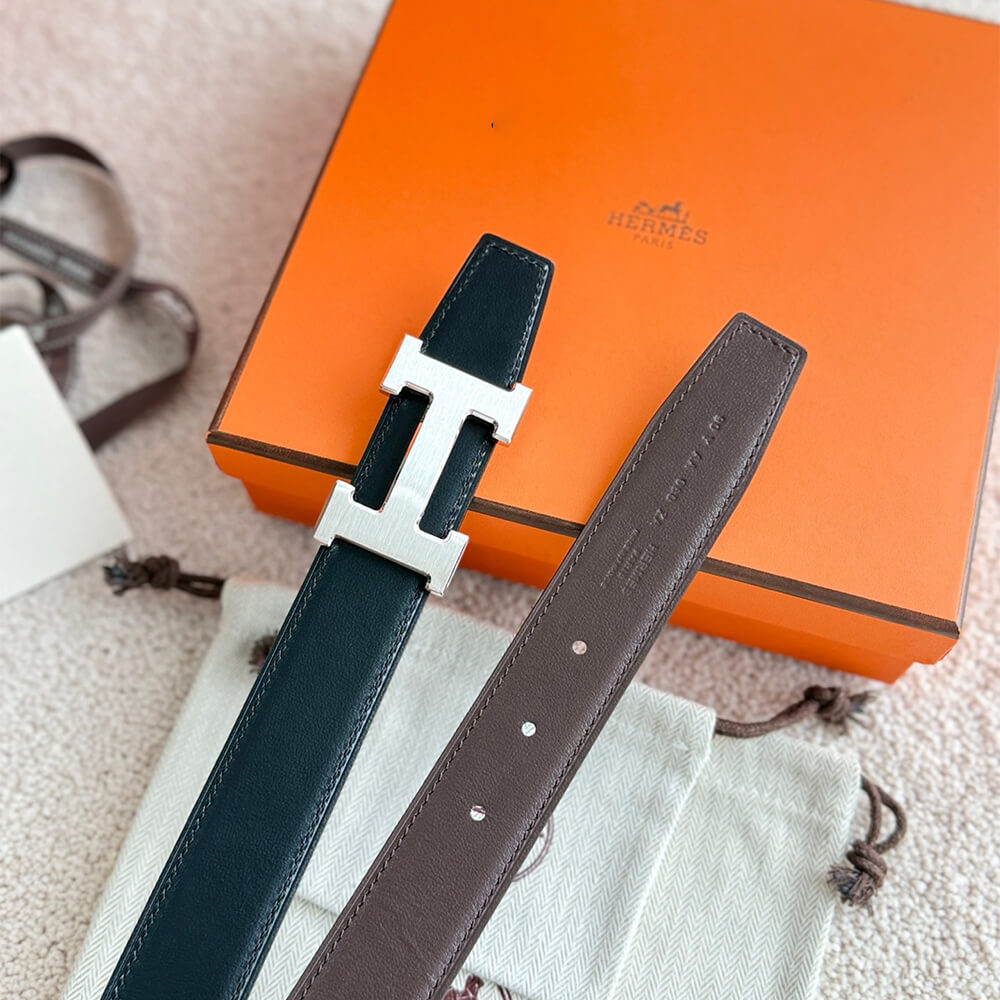 H**me5 H belt buckle & Reversible leather strap 32 mm