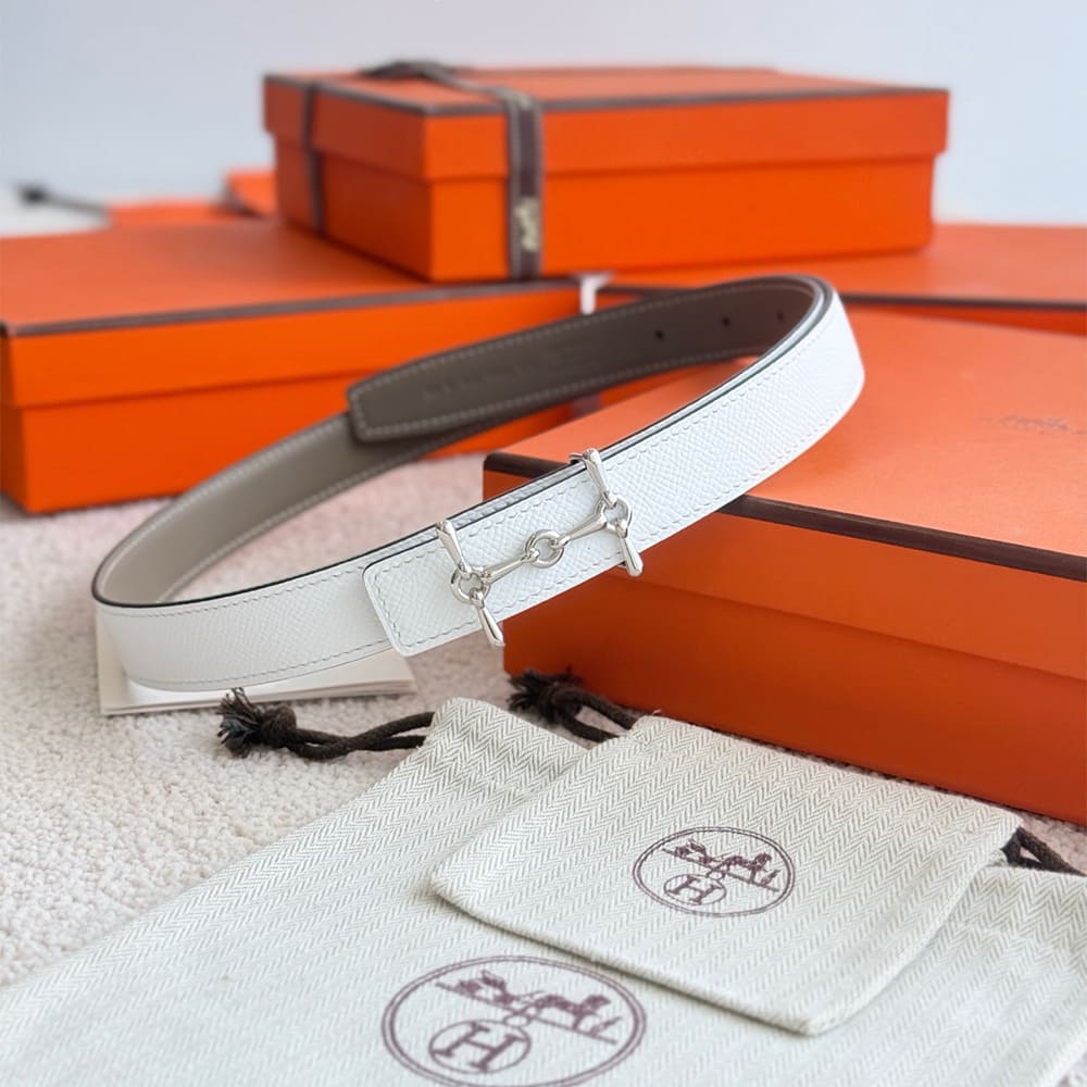 H**me5 H Equestre belt buckle & Reversible leather strap 24 mm