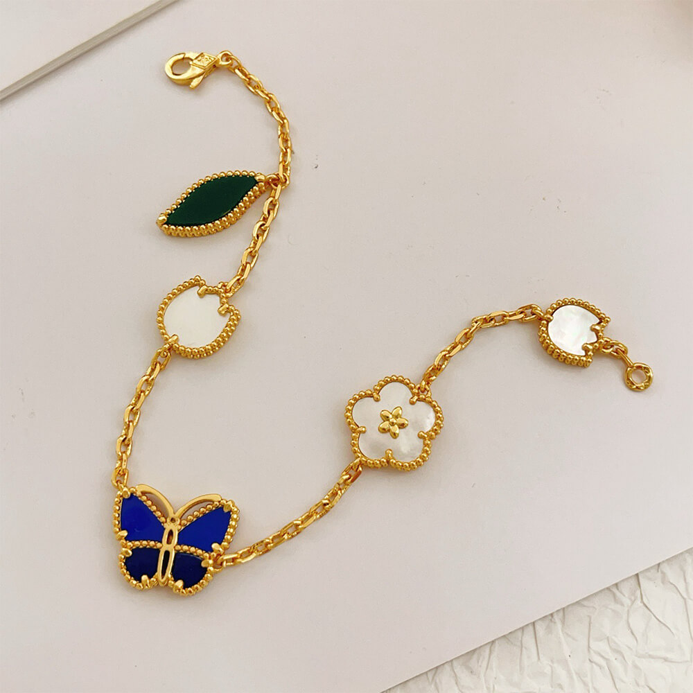 VCA Lucky Spring Butterfly bracelet, 5 motifs