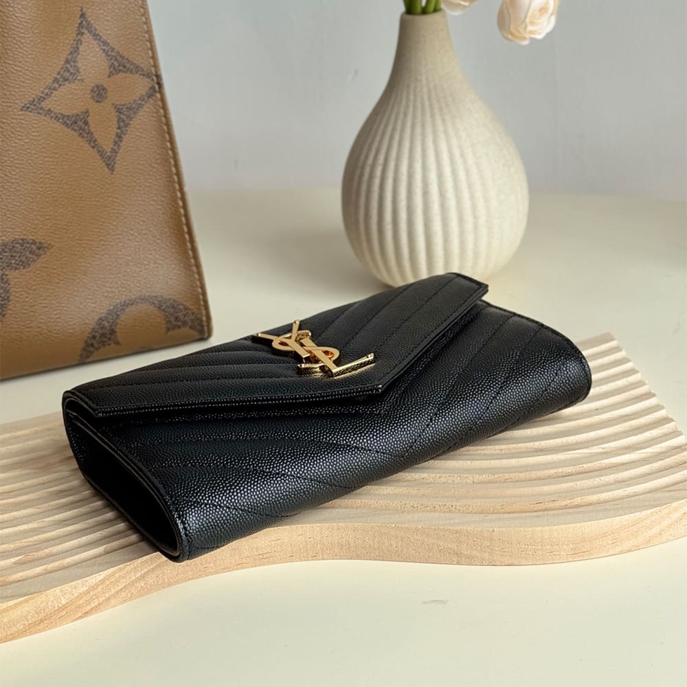 CASSANDRE MATELASS?? LARGE FLAP WALLET IN GRAIN DE POUDRE LEATHER(HIGH-END GRADE)