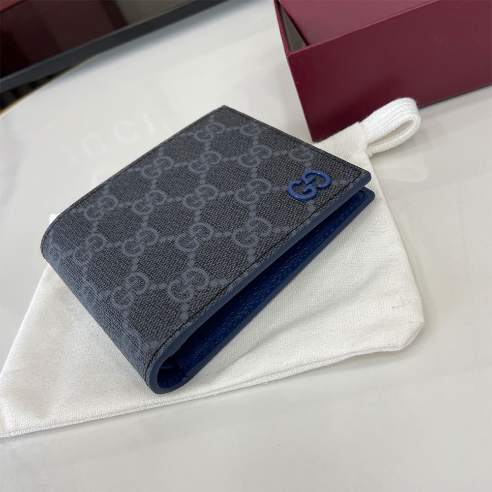 Blue interior GG bi-fold wallet(HIGH-END GRADE)