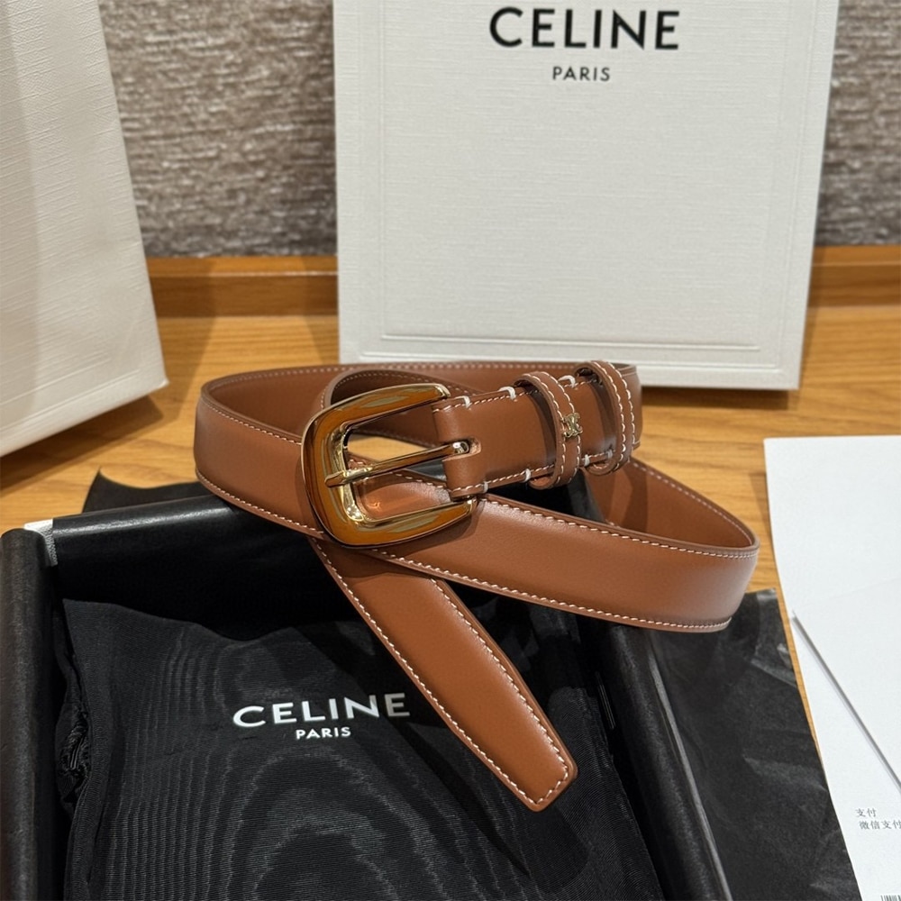 Ce1i*e VIVIENNE BELT 25MM IN Natural Calfskin