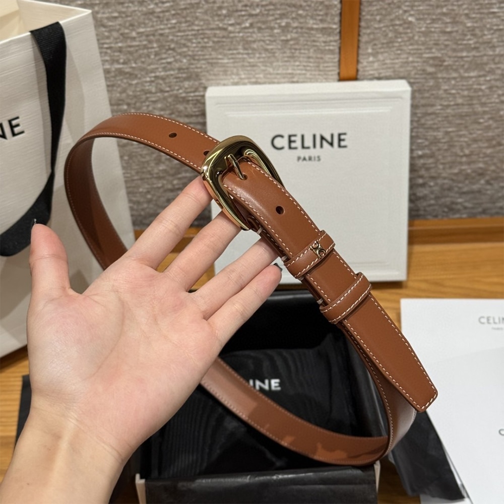 Ce1i*e VIVIENNE BELT 25MM IN Natural Calfskin