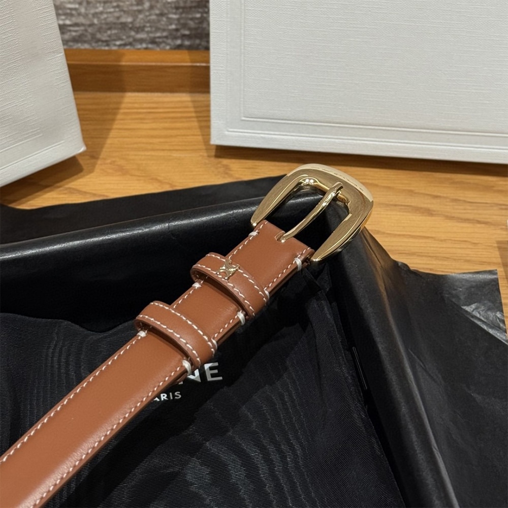 Ce1i*e VIVIENNE BELT 25MM IN Natural Calfskin