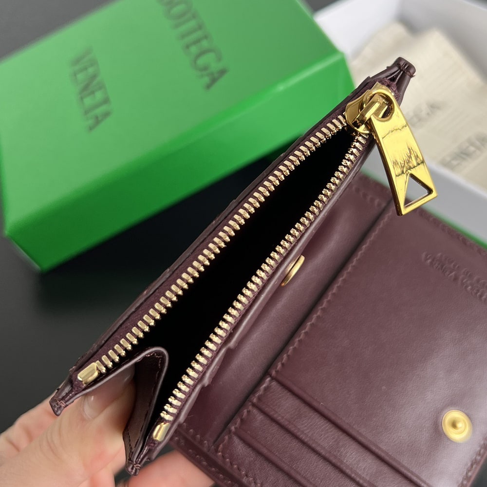 B0tt*ga Ven*ta Intrecciato Small Bi-Fold Wallet(HIGH-END GRADE)