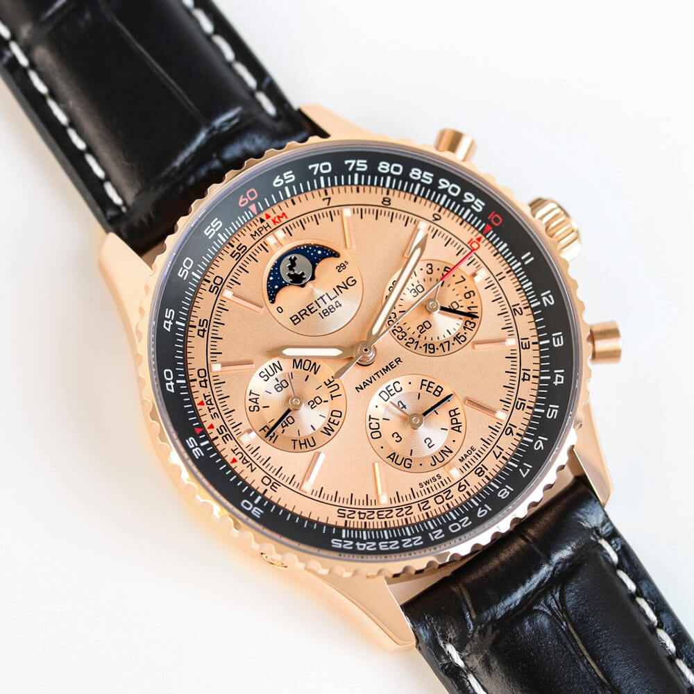 Breitling Navitimer 140th Anniversary 43mm Gold Dial Chronograph Watch