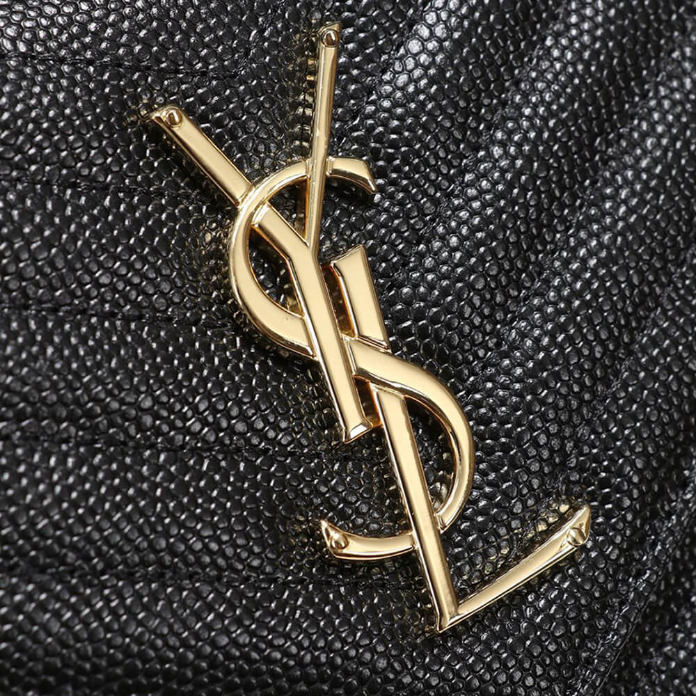 Sa1nt Lau*nt Chain-strap Y51-plaque grained-leather wallet