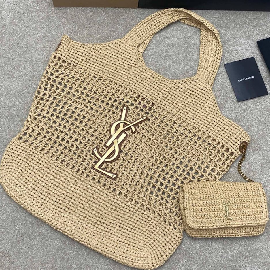 Y51 ICARE SHOPPING BAG IN RAFFIA(HIGH-END GRADE)