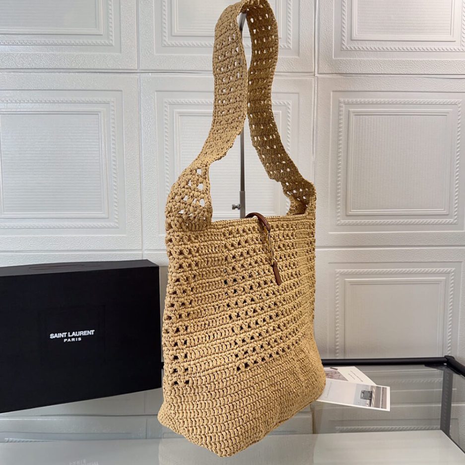 Y51 Hobo Crochet bag in raffia and leather(HIGH-END GRADE)