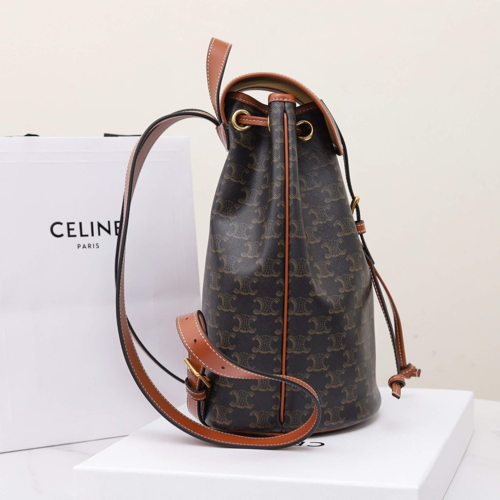 Ce1i*e FOLCO Logo Print Calfskin Medium Backpack