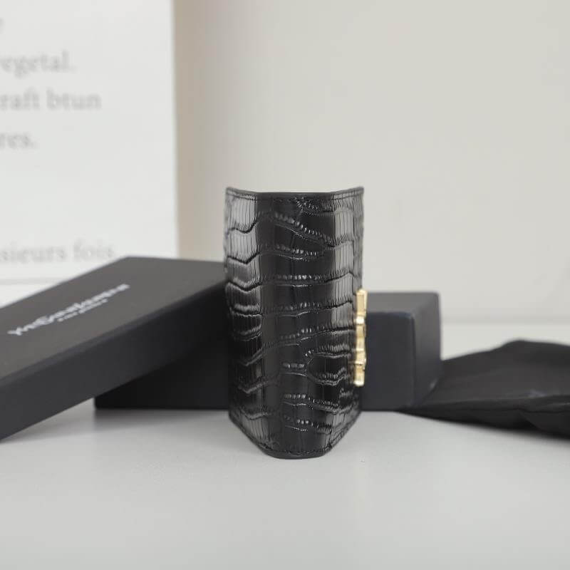 Y51 tiny cassandre wallet in crocodile embossed matte leather