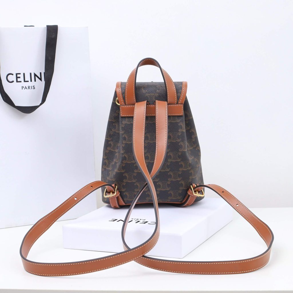 Ce1i*e FOLCO Logo Print Calfskin Mini Backpack