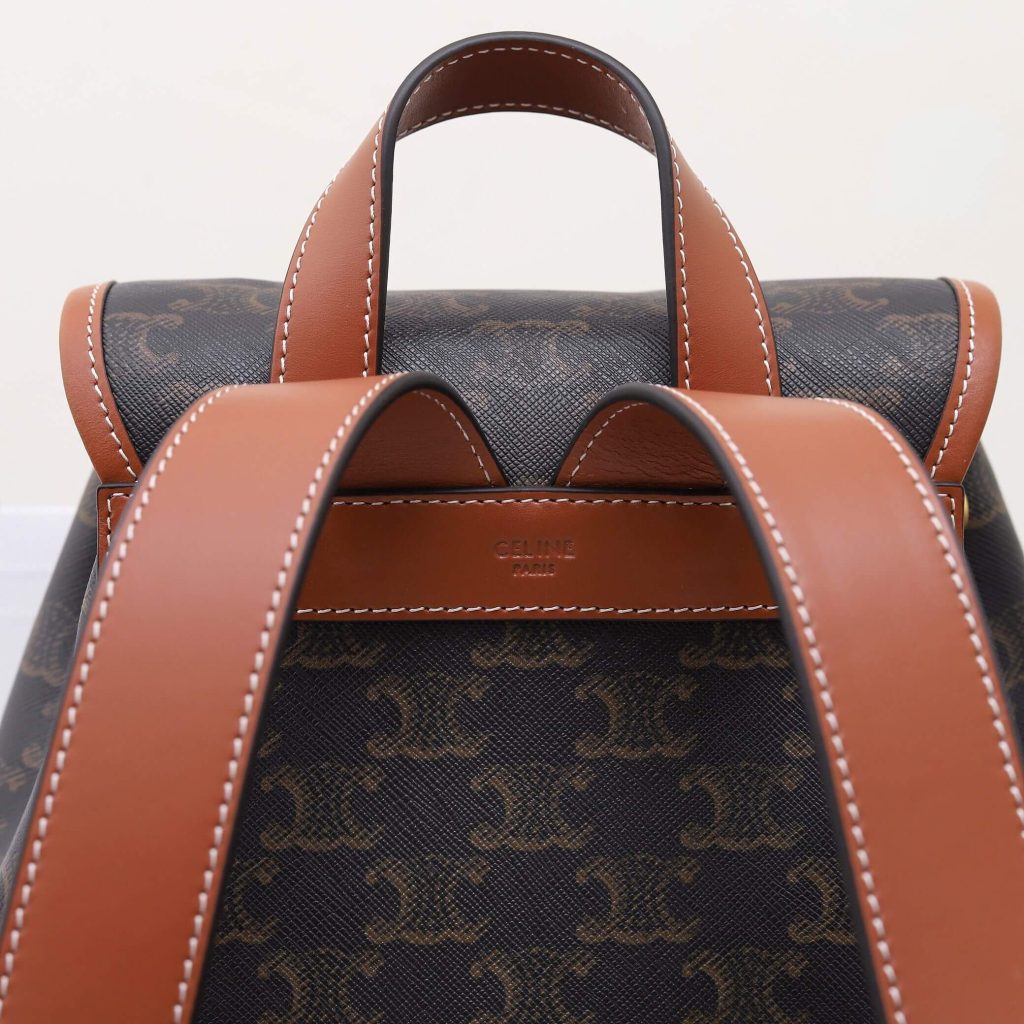 Ce1i*e FOLCO Logo Print Calfskin Medium Backpack