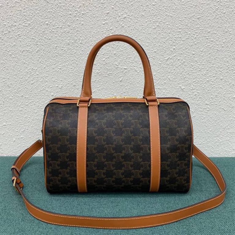 Ce1i*e Large Boston IN Triomphe Canvas and calfskin